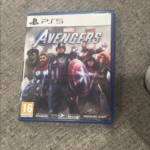 Marvel Avengers PS5 Game with Red and Blue Cover